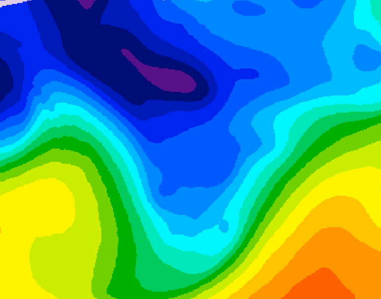 GDPS 500 millibar geopotential height 180 hour forecast chart for Canada based on 2026/01/02 1200Z data