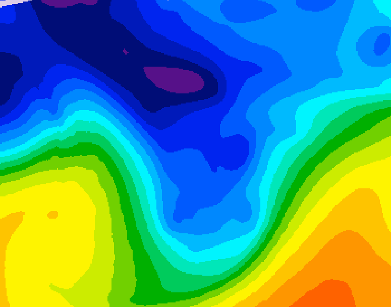 GDPS 500 millibar geopotential height 186 hour forecast chart for Canada based on 2026/01/02 1200Z data