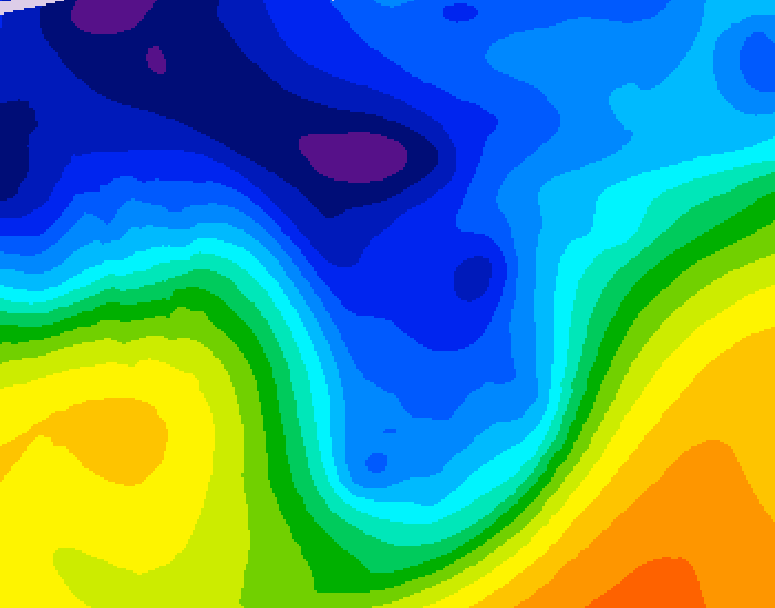 GDPS 500 millibar geopotential height 192 hour forecast chart for Canada based on 2026/01/02 1200Z data