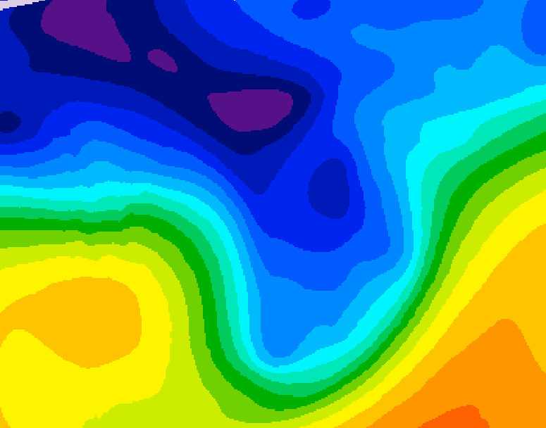GDPS 500 millibar geopotential height 198 hour forecast chart for Canada based on 2026/01/02 1200Z data