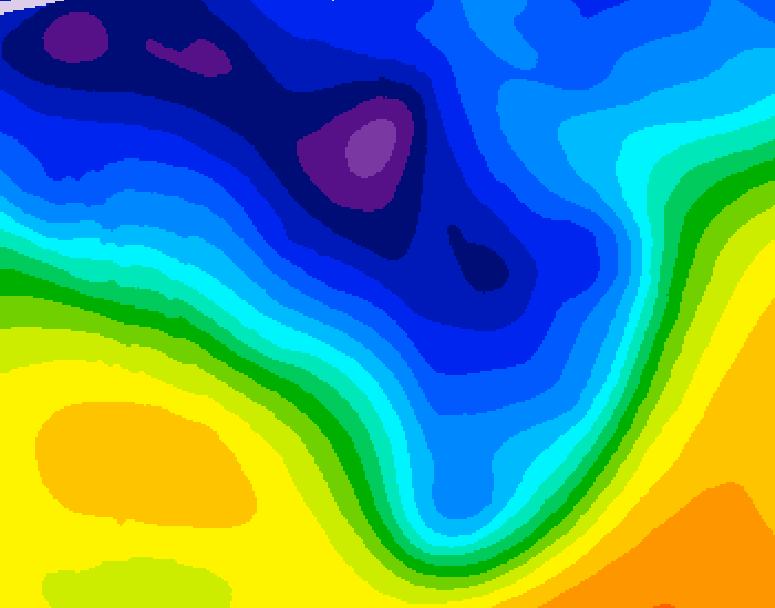 GDPS 500 millibar geopotential height 210 hour forecast chart for Canada based on 2026/01/02 1200Z data
