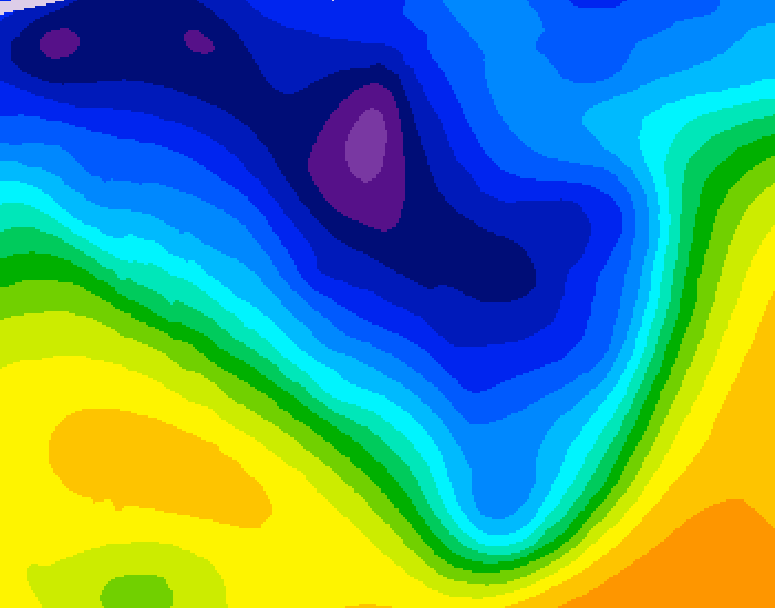 GDPS 500 millibar geopotential height 216 hour forecast chart for Canada based on 2026/01/02 1200Z data