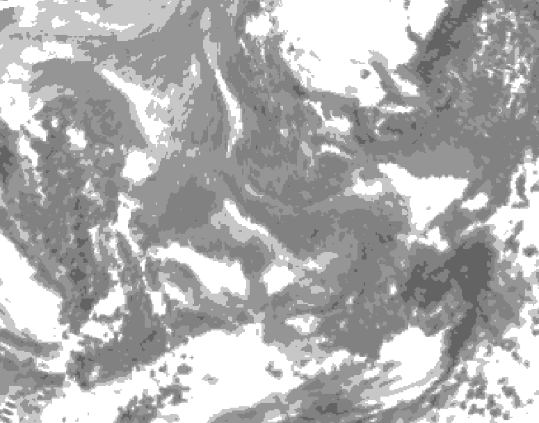 GDPS total cloud 132 hour forecast chart for Canada based on 2026/01/02 0000Z data
