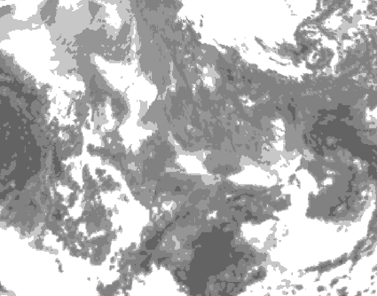 GDPS total cloud 156 hour forecast chart for Canada based on 2026/01/02 0000Z data