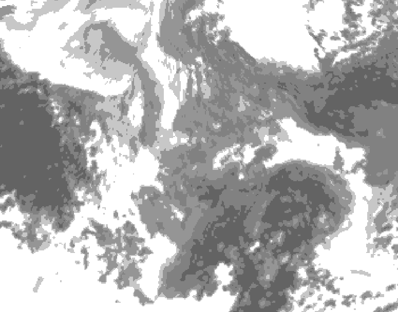 GDPS total cloud 180 hour forecast chart for Canada based on 2026/01/02 0000Z data