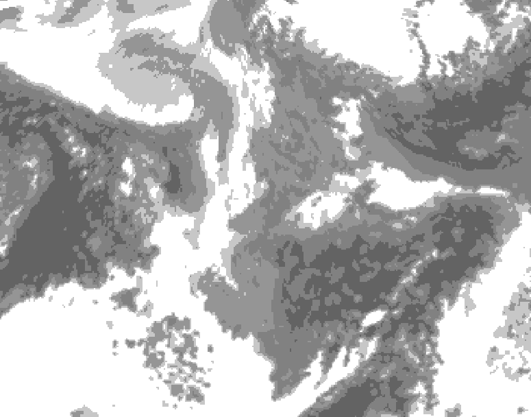 GDPS total cloud 192 hour forecast chart for Canada based on 2026/01/02 0000Z data