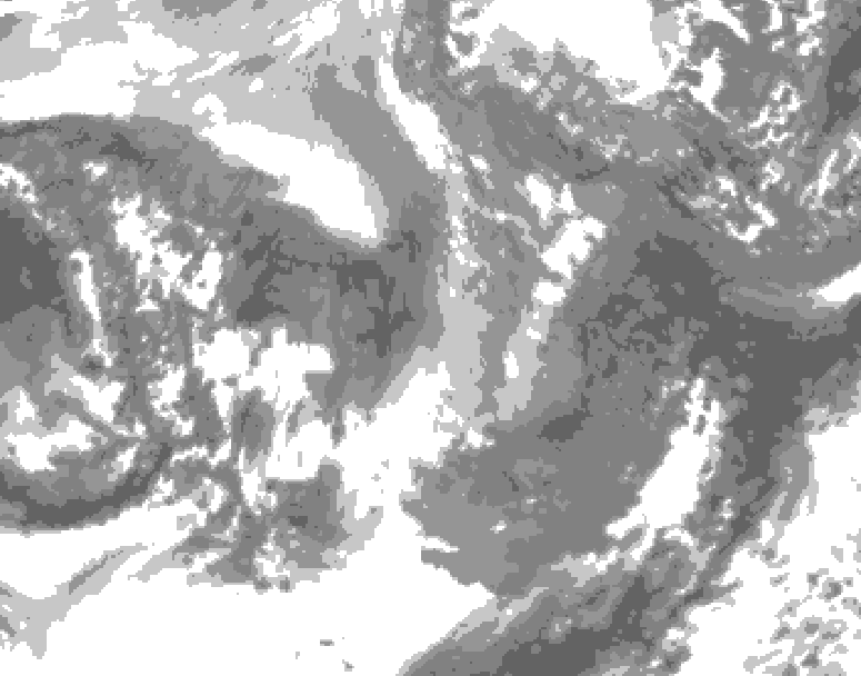 GDPS total cloud 216 hour forecast chart for Canada based on 2026/01/02 0000Z data