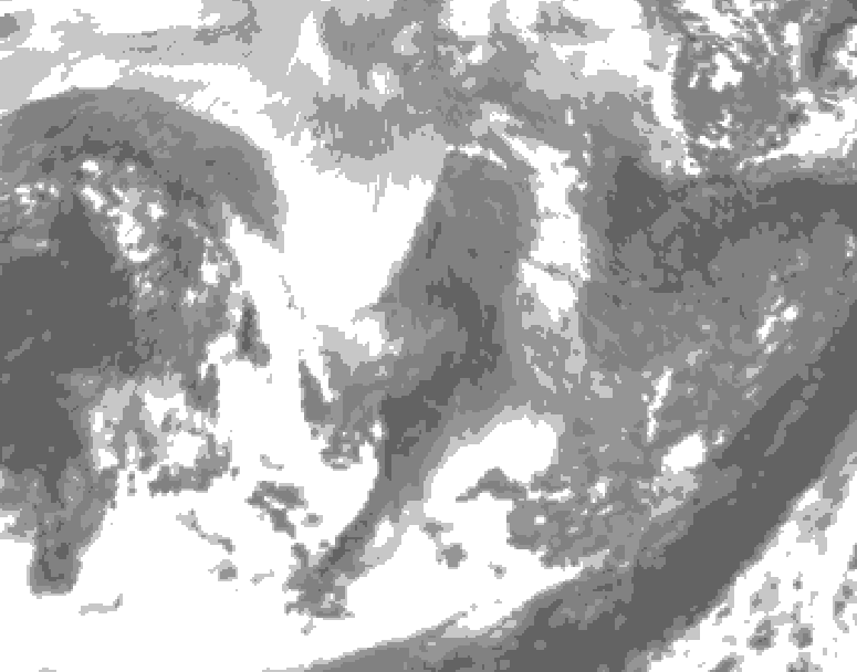 GDPS total cloud 240 hour forecast chart for Canada based on 2026/01/02 0000Z data