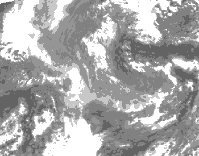 GDPS total cloud 024 hour forecast chart for Canada based on 2026/01/02 1200Z data