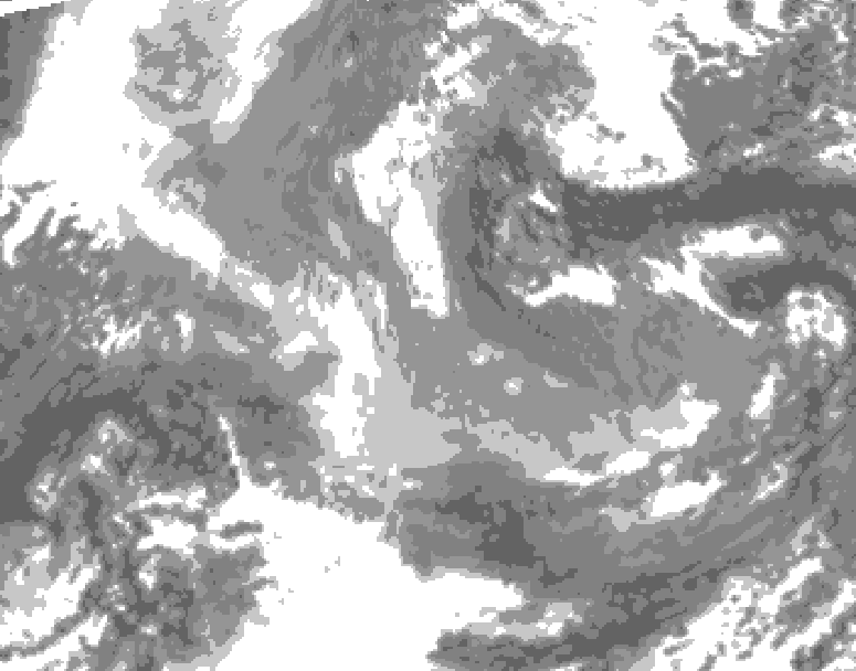 GDPS total cloud 030 hour forecast chart for Canada based on 2026/01/02 1200Z data
