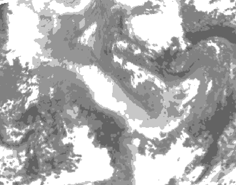 GDPS total cloud 054 hour forecast chart for Canada based on 2026/01/02 1200Z data