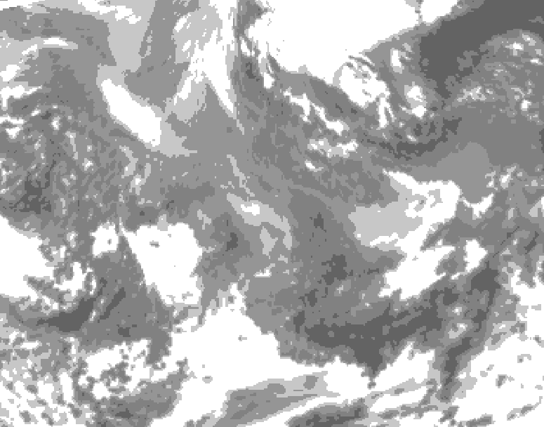 GDPS total cloud 108 hour forecast chart for Canada based on 2026/01/02 1200Z data