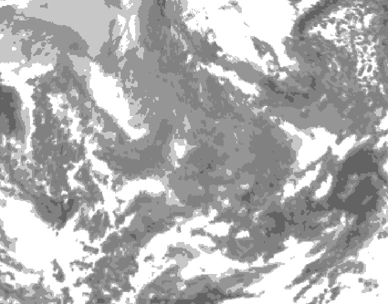 GDPS total cloud 126 hour forecast chart for Canada based on 2026/01/02 1200Z data