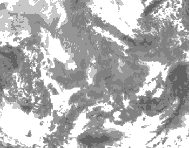 GDPS total cloud 132 hour forecast chart for Canada based on 2026/01/02 1200Z data