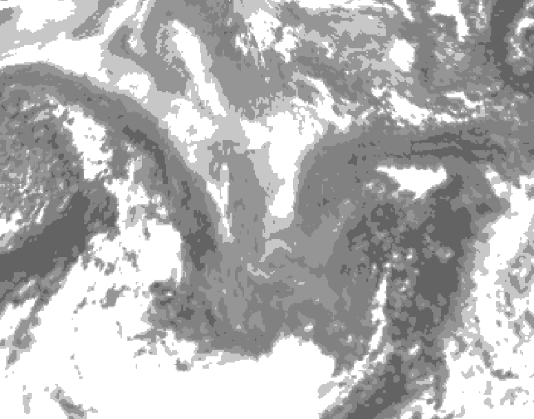 GDPS total cloud 192 hour forecast chart for Canada based on 2026/01/02 1200Z data