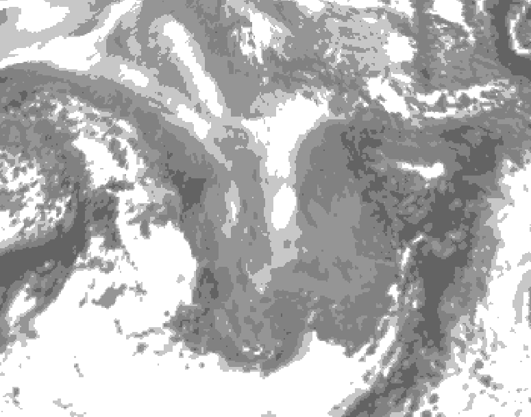 GDPS total cloud 198 hour forecast chart for Canada based on 2026/01/02 1200Z data