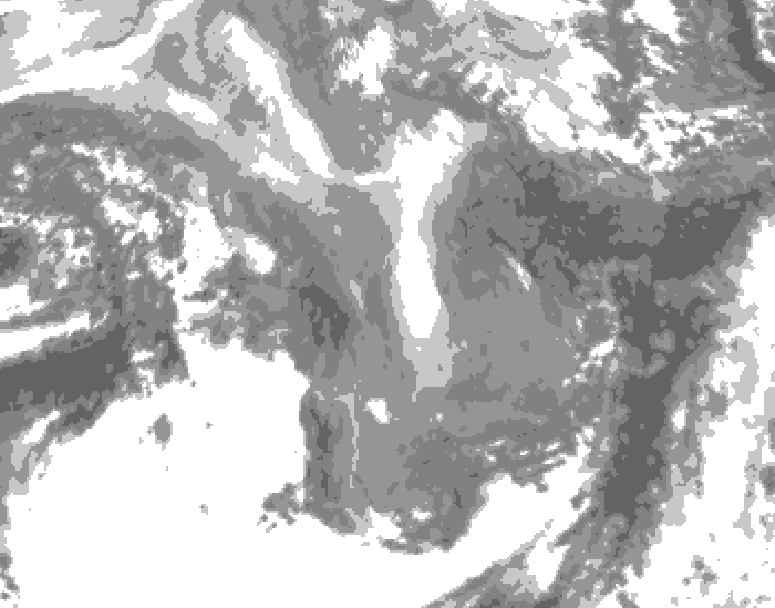 GDPS total cloud 204 hour forecast chart for Canada based on 2026/01/02 1200Z data