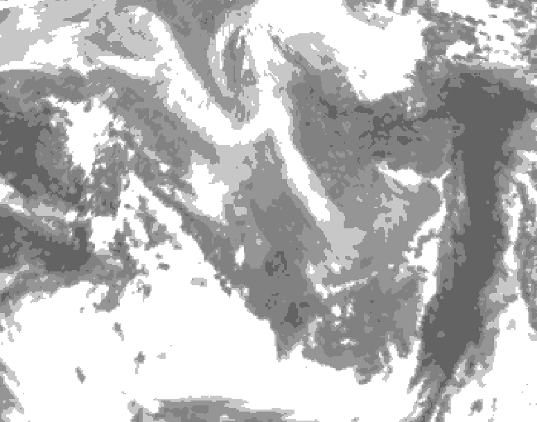 GDPS total cloud 222 hour forecast chart for Canada based on 2026/01/02 1200Z data