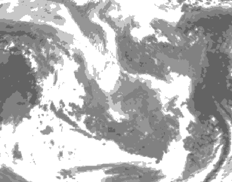 GDPS total cloud 240 hour forecast chart for Canada based on 2026/01/02 1200Z data