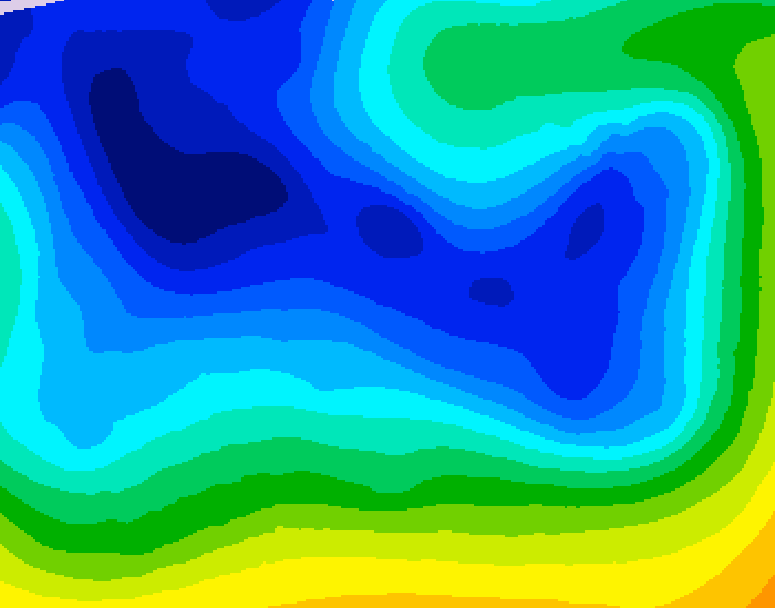 GDPS 500 millibar geopotential height 048 hour forecast chart for Canada based on 2026/01/03 0000Z data