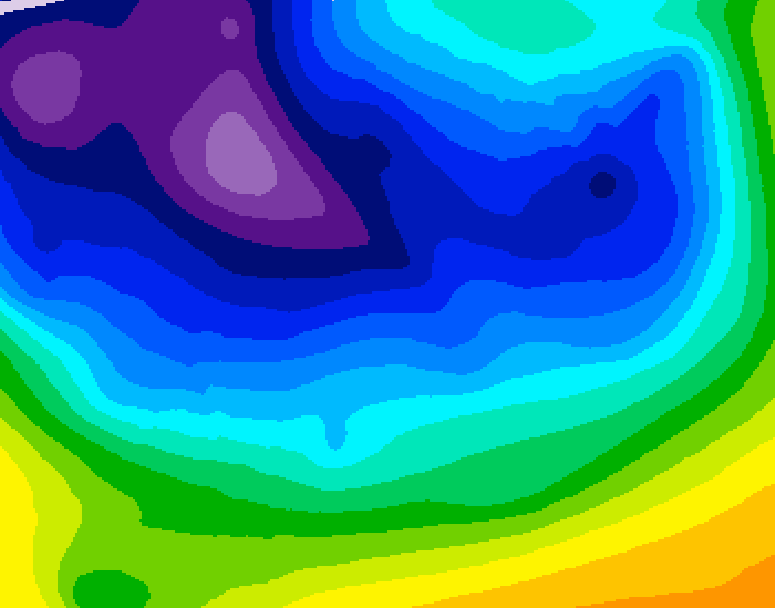 GDPS 500 millibar geopotential height 096 hour forecast chart for Canada based on 2026/01/03 0000Z data