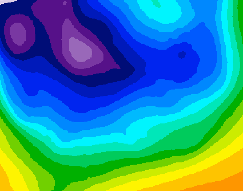 GDPS 500 millibar geopotential height 108 hour forecast chart for Canada based on 2026/01/03 0000Z data
