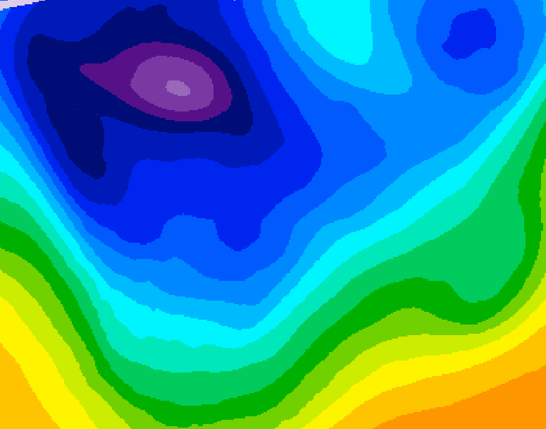 GDPS 500 millibar geopotential height 120 hour forecast chart for Canada based on 2026/01/03 1200Z data