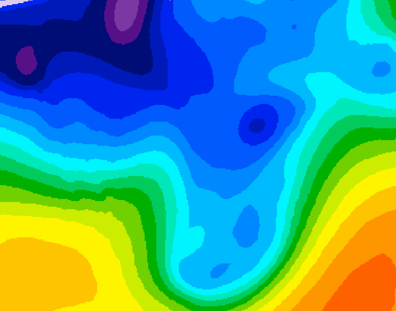 GDPS 500 millibar geopotential height 180 hour forecast chart for Canada based on 2026/01/03 1200Z data