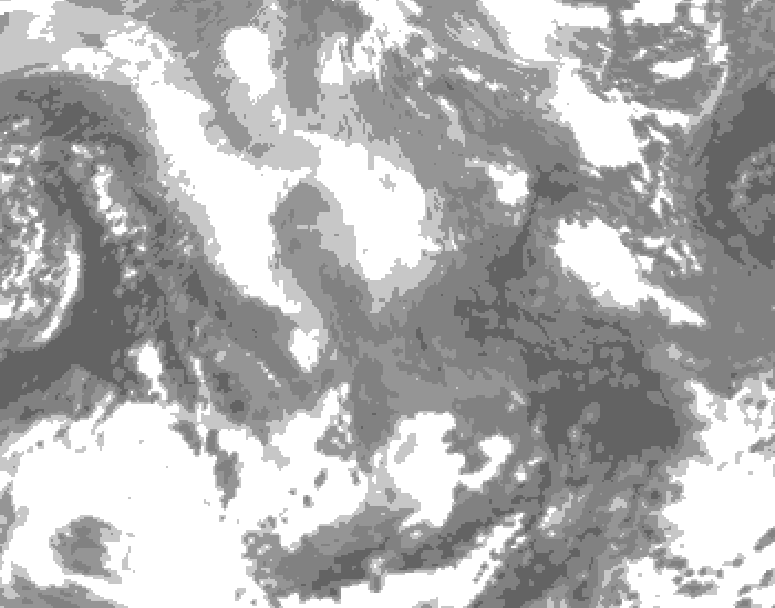 GDPS total cloud 168 hour forecast chart for Canada based on 2026/01/03 0000Z data