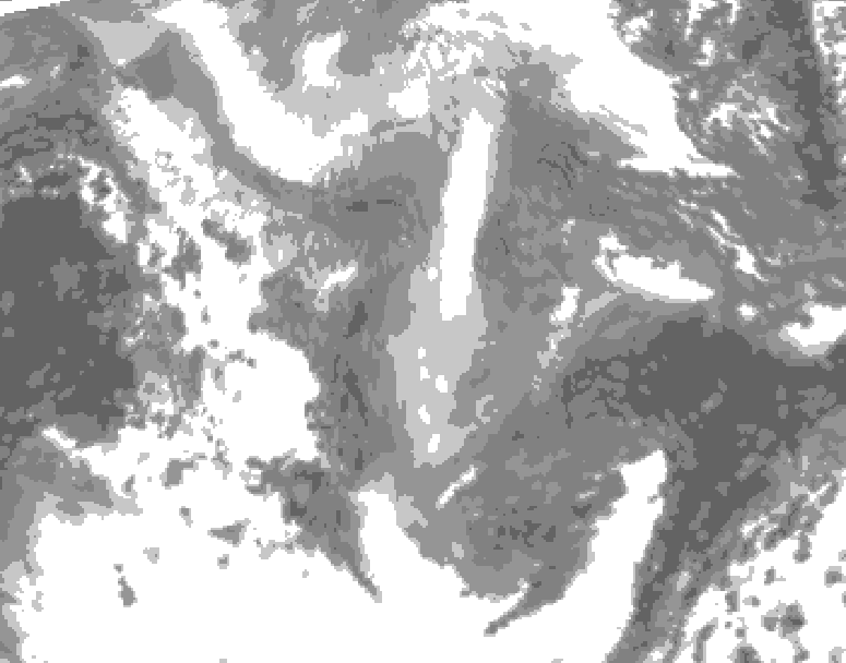 GDPS total cloud 210 hour forecast chart for Canada based on 2026/01/03 0000Z data