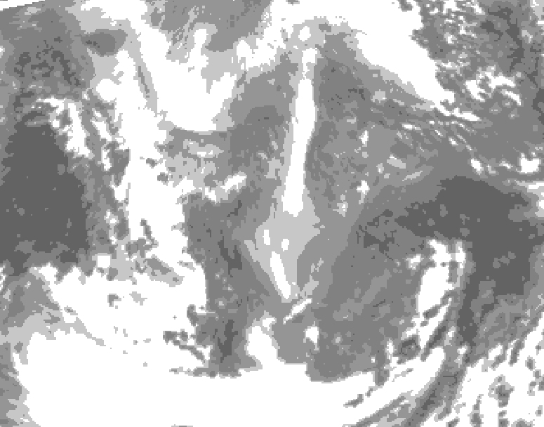 GDPS total cloud 216 hour forecast chart for Canada based on 2026/01/03 0000Z data