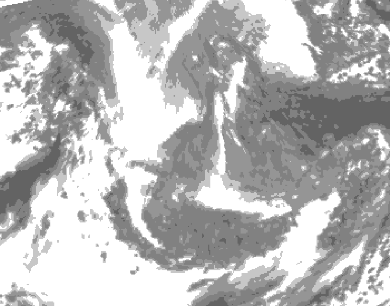 GDPS total cloud 240 hour forecast chart for Canada based on 2026/01/03 0000Z data