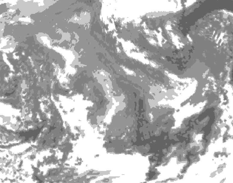 GDPS total cloud 084 hour forecast chart for Canada based on 2026/01/03 1200Z data