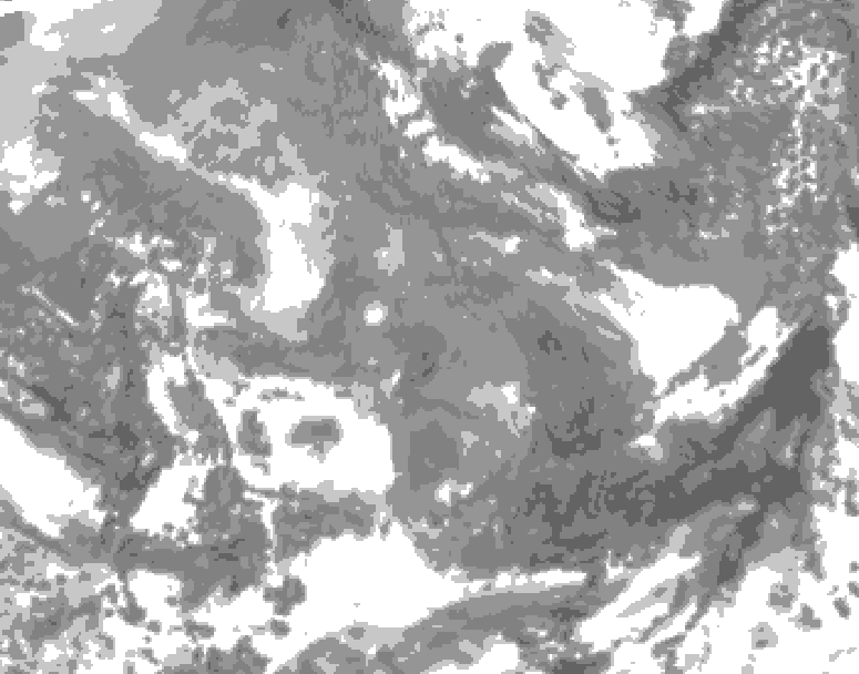 GDPS total cloud 096 hour forecast chart for Canada based on 2026/01/03 1200Z data