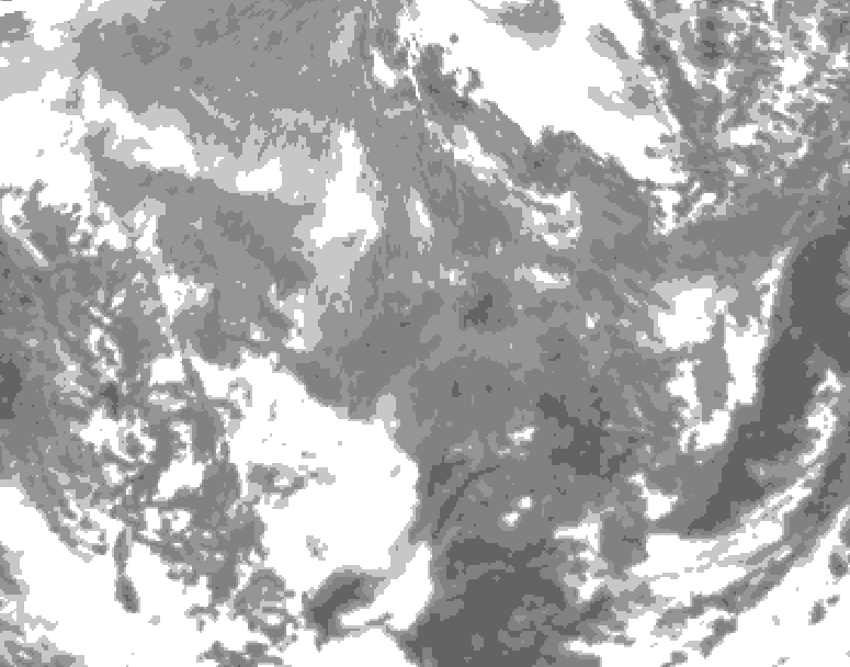 GDPS total cloud 120 hour forecast chart for Canada based on 2026/01/03 1200Z data