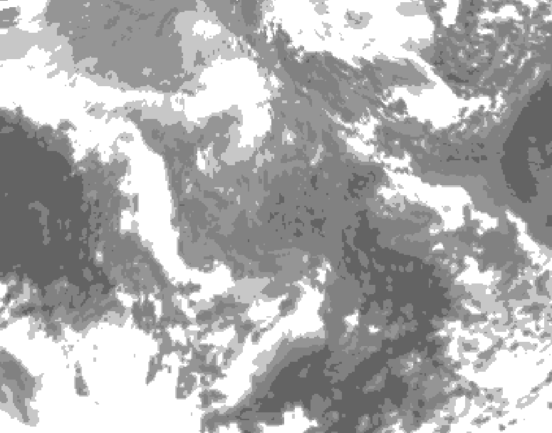 GDPS total cloud 144 hour forecast chart for Canada based on 2026/01/03 1200Z data