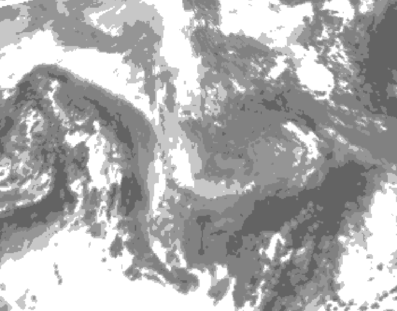 GDPS total cloud 168 hour forecast chart for Canada based on 2026/01/03 1200Z data