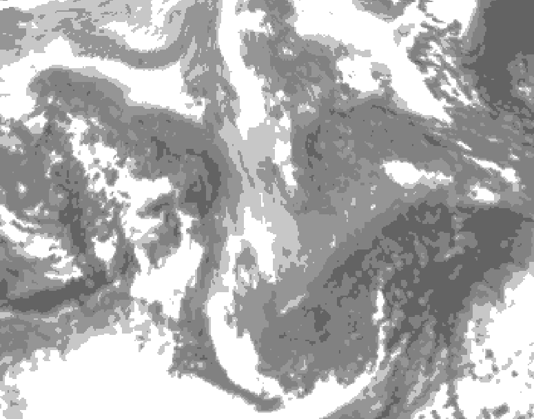 GDPS total cloud 180 hour forecast chart for Canada based on 2026/01/03 1200Z data