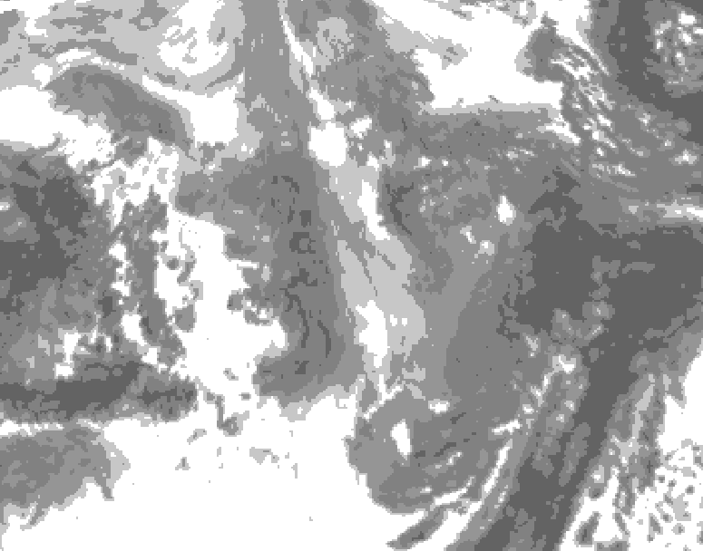 GDPS total cloud 192 hour forecast chart for Canada based on 2026/01/03 1200Z data