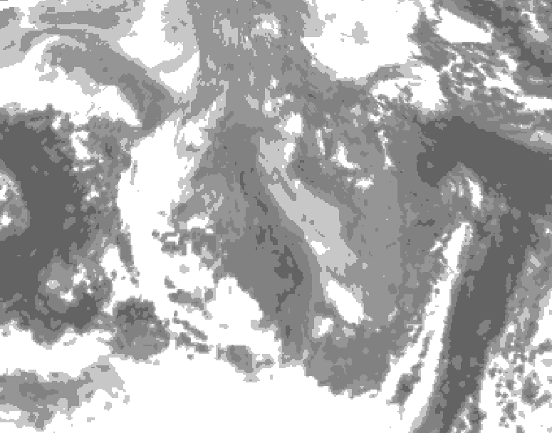 GDPS total cloud 204 hour forecast chart for Canada based on 2026/01/03 1200Z data