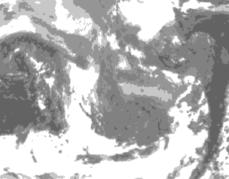 GDPS total cloud 222 hour forecast chart for Canada based on 2026/01/03 1200Z data