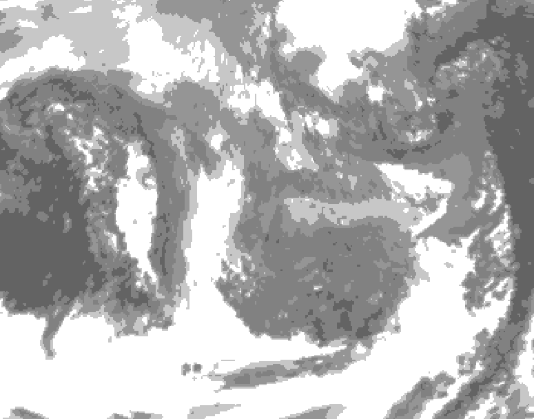 GDPS total cloud 228 hour forecast chart for Canada based on 2026/01/03 1200Z data