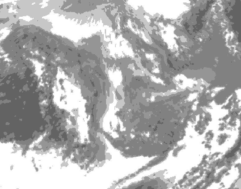GDPS total cloud 240 hour forecast chart for Canada based on 2026/01/03 1200Z data