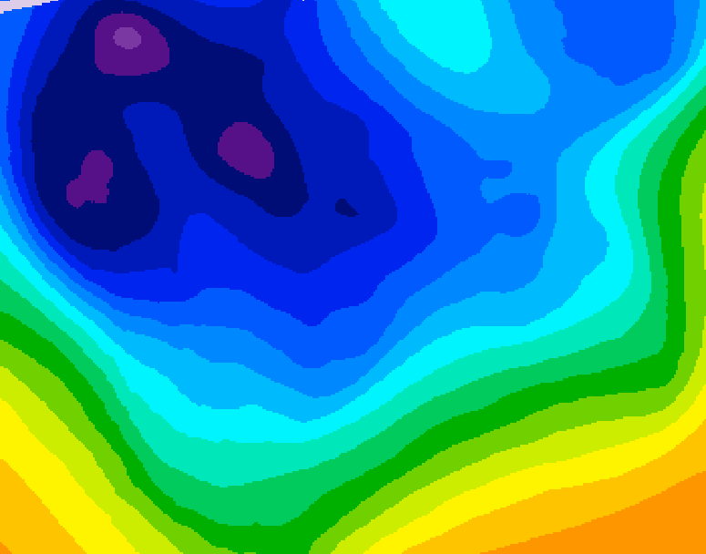 GDPS 500 millibar geopotential height 108 hour forecast chart for Canada based on 2026/01/04 0000Z data