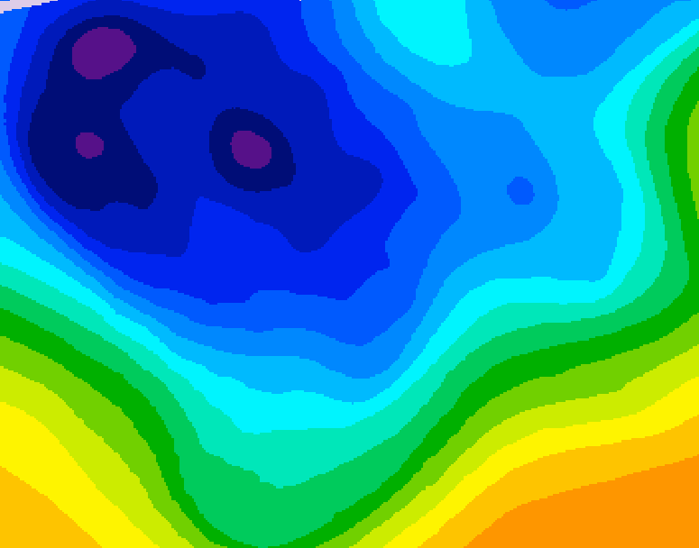 GDPS 500 millibar geopotential height 120 hour forecast chart for Canada based on 2026/01/04 0000Z data