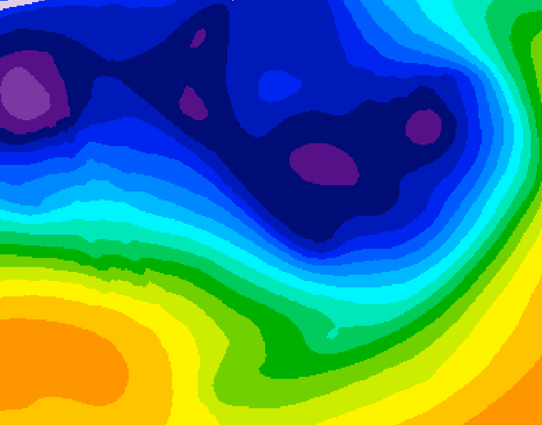 GDPS 500 millibar geopotential height 216 hour forecast chart for Canada based on 2026/01/04 0000Z data