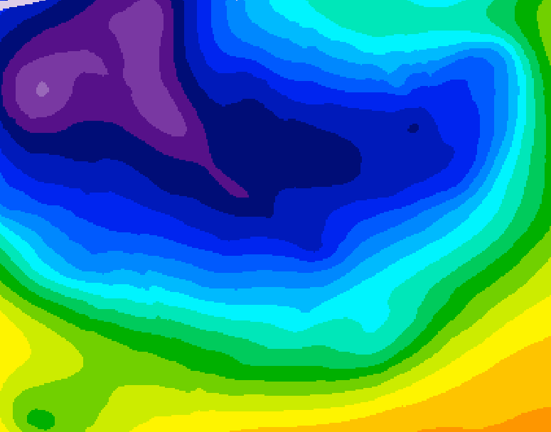 GDPS 500 millibar geopotential height 060 hour forecast chart for Canada based on 2026/01/04 1200Z data