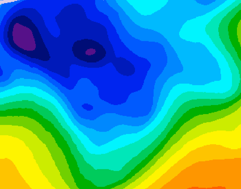 GDPS 500 millibar geopotential height 120 hour forecast chart for Canada based on 2026/01/04 1200Z data