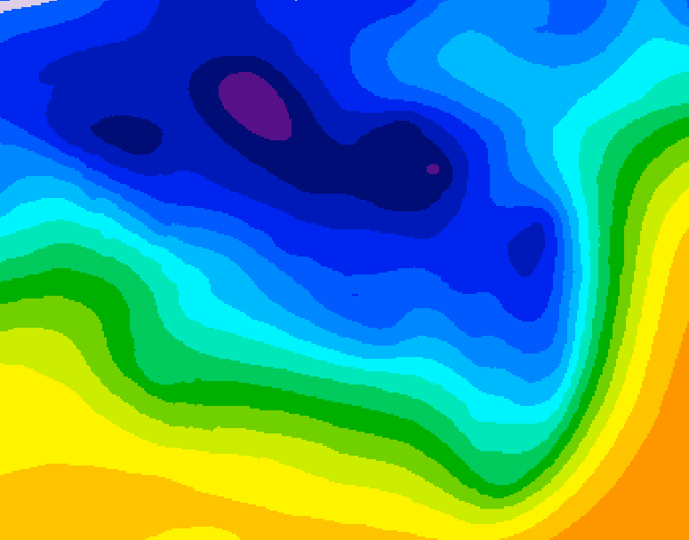 GDPS 500 millibar geopotential height 180 hour forecast chart for Canada based on 2026/01/04 1200Z data