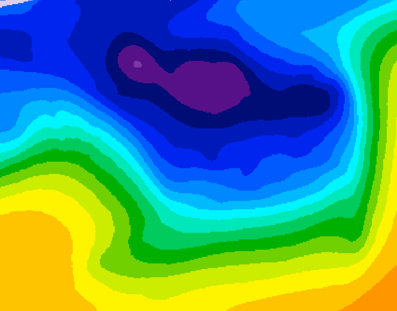 GDPS 500 millibar geopotential height 198 hour forecast chart for Canada based on 2026/01/04 1200Z data